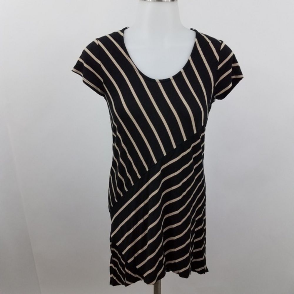 Soma Top XS Tunic Striped Tan Black Short …